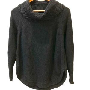 Anthropologie black cowl neck sweater. Smile hem. Size small.